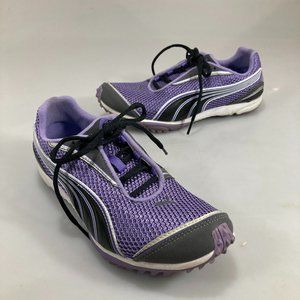 Puma Womens 7US Purple Black Lightweight Sneakers Gym Shoes